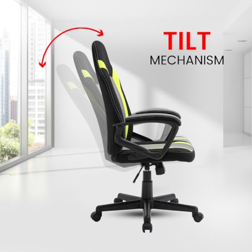 Image of Make My Chairs Nitro Ergonomic Gaming Chair with Premium Fabric,Fixed Armrest & Strong Nylon Base Computer Gaming Chair(Green)