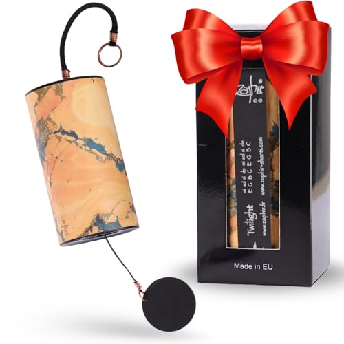 Zaphir Klangspiel Twilight Herbst | Windspiel Geschenkverpackung in Schwarz - Chimes als Geschenk für Yoga, Kinder und Meditation in Gelb