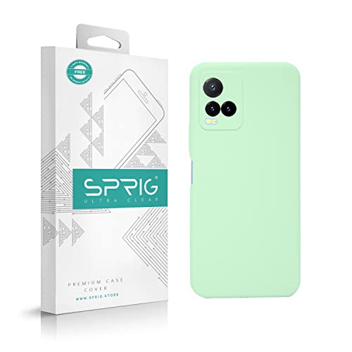 Image of SPRIG Compatible with VIVO Y33s Phone Liquid Silicone Cover Premium Back Cover Drop Tested Shock Proof Mobile Case for Men, Women, Boys and Girls with Camera Protection (Mint Green)
