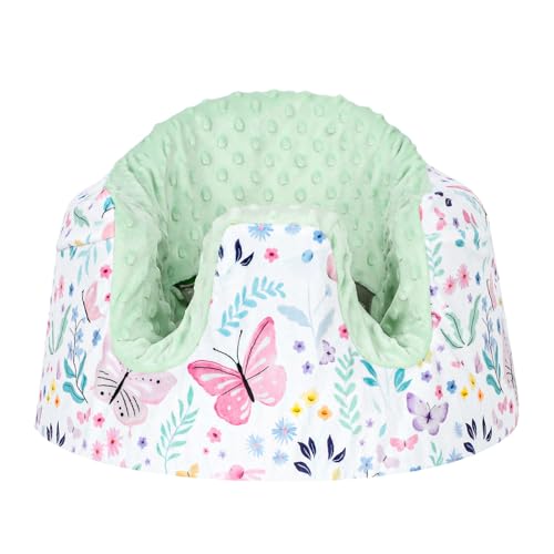 Jundetye Baby Seat Cover Compatible with Bumbo Seat Soft Comfortable Minky Seat Cover for Baby Girl Breathable Removable Cover for Baby Seat Machine Washable Butterfly