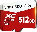 Tarjeta Micro SD 512GB, VNKISSCUTE Tarjeta de Memoria Alta Velocidad Memory Card Gran Capacidad SD...