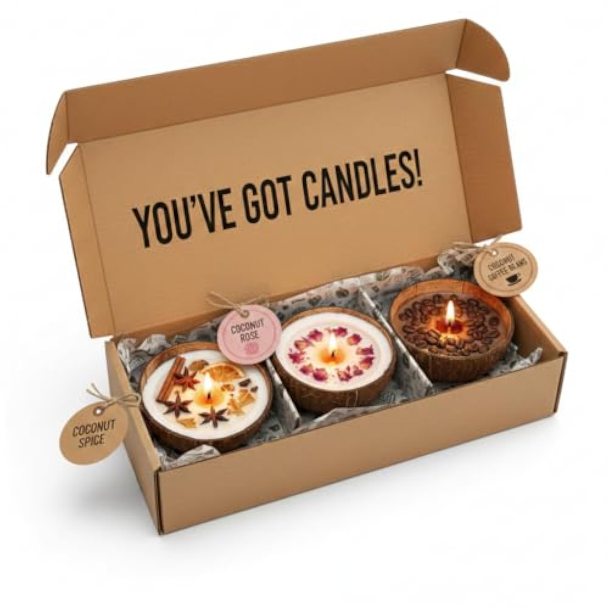 Coconut Shell Soy Wax Candle Gift Set