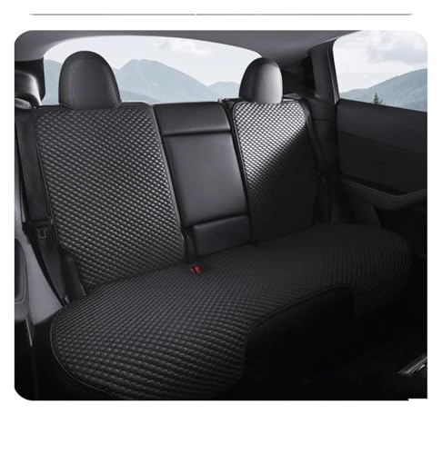Housse de siège Tesla Model Y en soie glacée noire pour protection arrière