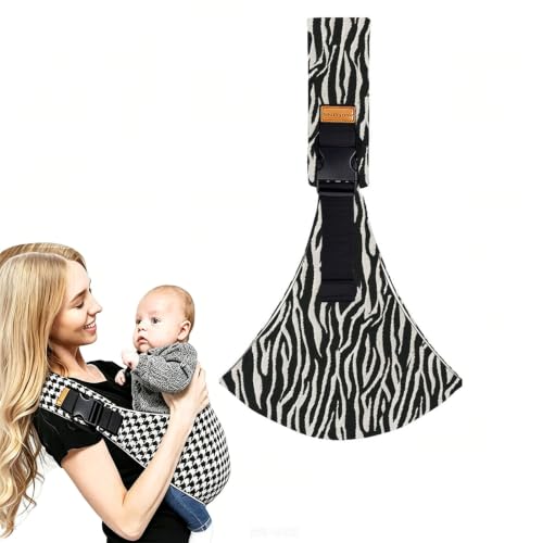 Image of Baby Carrier for 6 Months to 36 Months Baby, Front Facing Baby Carrier with Adjustable Straps, Comfortable Baby Sling Carrier for Daily Walks and Outdoor Activities, Zebra Print Design