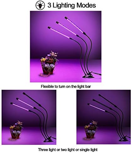27W Plant Grow Light with Auto Turn On Function, slitinto 54 LED Plant Grow Lamp with 3/6/12H Timer, 3-Head Divide Control Adjustable Gooseneck, 5 Dimmable Levels for Indoor Plants [Full Spectrum]
