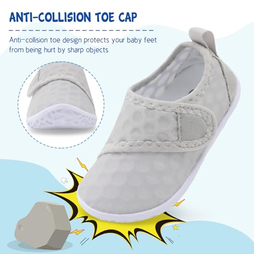 Image of LeIsfIt Toddler Water Shoes Boys Girls Barefoot Aqua Socks Kids Breathable Quick-Dry Swim Shoes for Beach Pool Surf