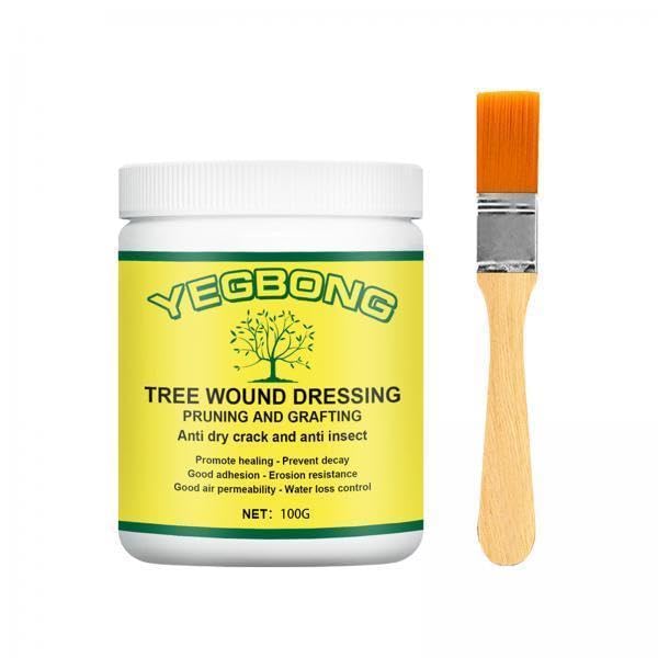 Leefasy 3X Tree Wound Sealer,Bonsai Tool Tree Wound Dressing Portable Pruning Grafting Sealant with Brush for Indoor Plants