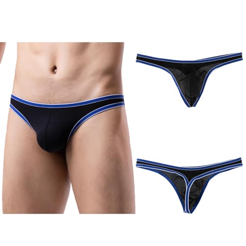 Men's Sexy Jockstrap Pouch G-Strings T-Back Thongs Bikini Briefs Low-Rise Underwear Lingerie Panties2