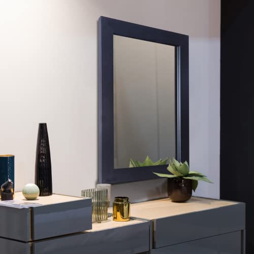 Syndra Wall Mirror Wall-Mount Mirror Rectangular Rustic Mirror Wood Mirror Decorative Vanity Mirror For Bedroom, Living Room, Bathroom,Entryway,Farmhouse, Horizontal/Vertical 20" X 28" Black #TOP4