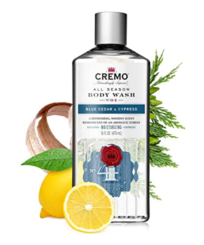 Cremo Rich-Lathering Blue Cedar & Cypress Body Wash, A Woodsy Scent With Notes Of Lemon Peel, Cypress And Cedar, 16 Fl Oz (2-Pack) #TOP7