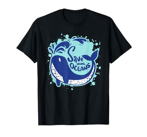 55th Anniversary Earth Day 2025 Save Our Oceans Blue Whale T-Shirt