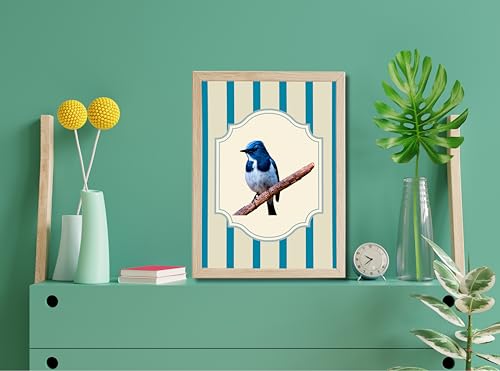Image of Modern Scenery Bird Wall Art Frame | Pinterest Inspired Aesthetic Wall Decor | Bird Photo Frame | Ready to Hang Minimal Nature Frame for Living Room Bedroom & Office | (Design 3)