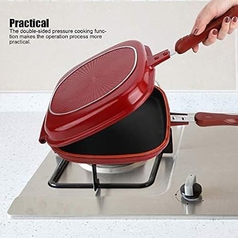 Frying pan， BBQ Skillet Aluminum Alloy Kitchen Non-Stick Baking Pancake Pan Omelette Trays Double-Sided Flip Design Fried Egg Pancake Pan for