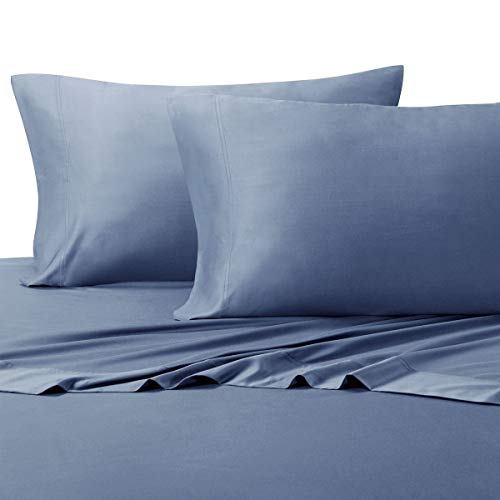 Silky Soft Bamboo Cotton Sheet Set, 100% Bamboo-Cotton Bed Sheets, Split-King Size, Periwinkle