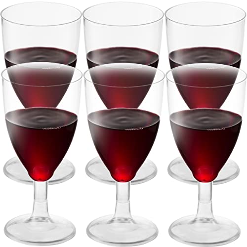 Joyserve Bulk 7 Oz Plastic Disposable Wine Glasses - (Pack Of 24) Clear Bpa-Free Plastic Wine Glasses With Stem And Party Drinking Glass Cups For Parties, Weddings, Toasts, Food Samples, Catering #TOP12
