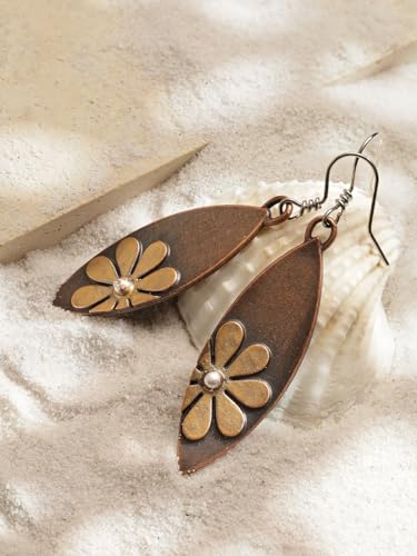 MINACHI Vintage Boho Rustic Flower Sunflower Dangle Drop Earrings Bohemian Summer Jewelry Gift for Women4