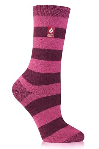 HEAT HOLDERS Women's ULTRA LITE™ Luisa Stripe Crew Sock Black/Women's 5-93
