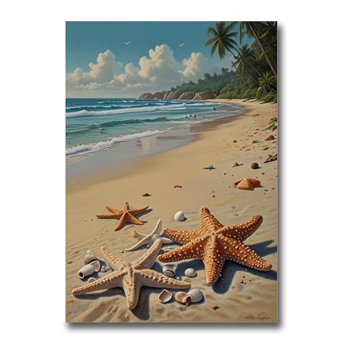 Amazon.com: Beach Picture Decor, Ocean Painting Poster Wall Art Prints ...