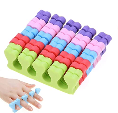 20pcs Toe Separators Finger Dividers (10 Pairs) Disposable Pedicure for Nail Foot Salon, Foam Toe Separators Professional Nail Art Fingers Foots Sponge Cushions for Nail Polish