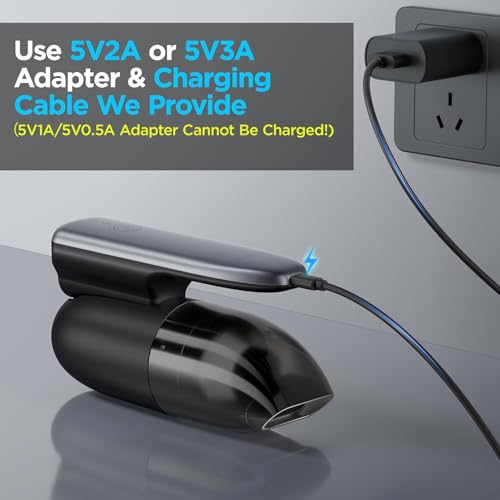 Image of Handheld Vacuum Cordless Rechargeable,Air Duster & Vacuum Cleaner with LED,Portable Car Vacuum,0.99 lbs Lightweight,100W High Power Hand Held Vacuums for Pet /Car /Home /Office