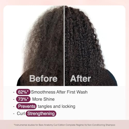 Image of Bare Anatomy Curl Defining Shampoo | Curl Retention & 2X Frizz Protection For 48 Hours | Powered By Coconut Oil, Hyaluronic Acid & Castor Oil | Sulphate & Paraben Free | Women & Men | 250 ml