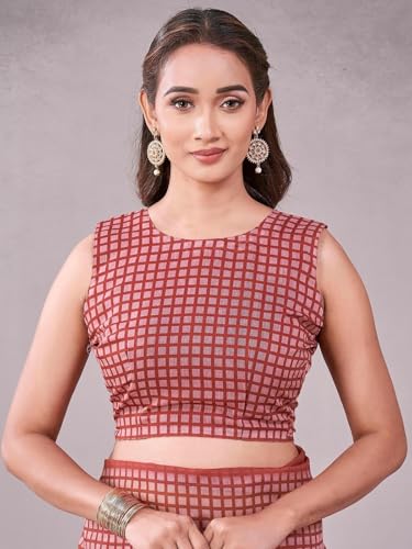 Image of Satrani Women's Chanderi Printed Saree with Unstitched Blouse Piece