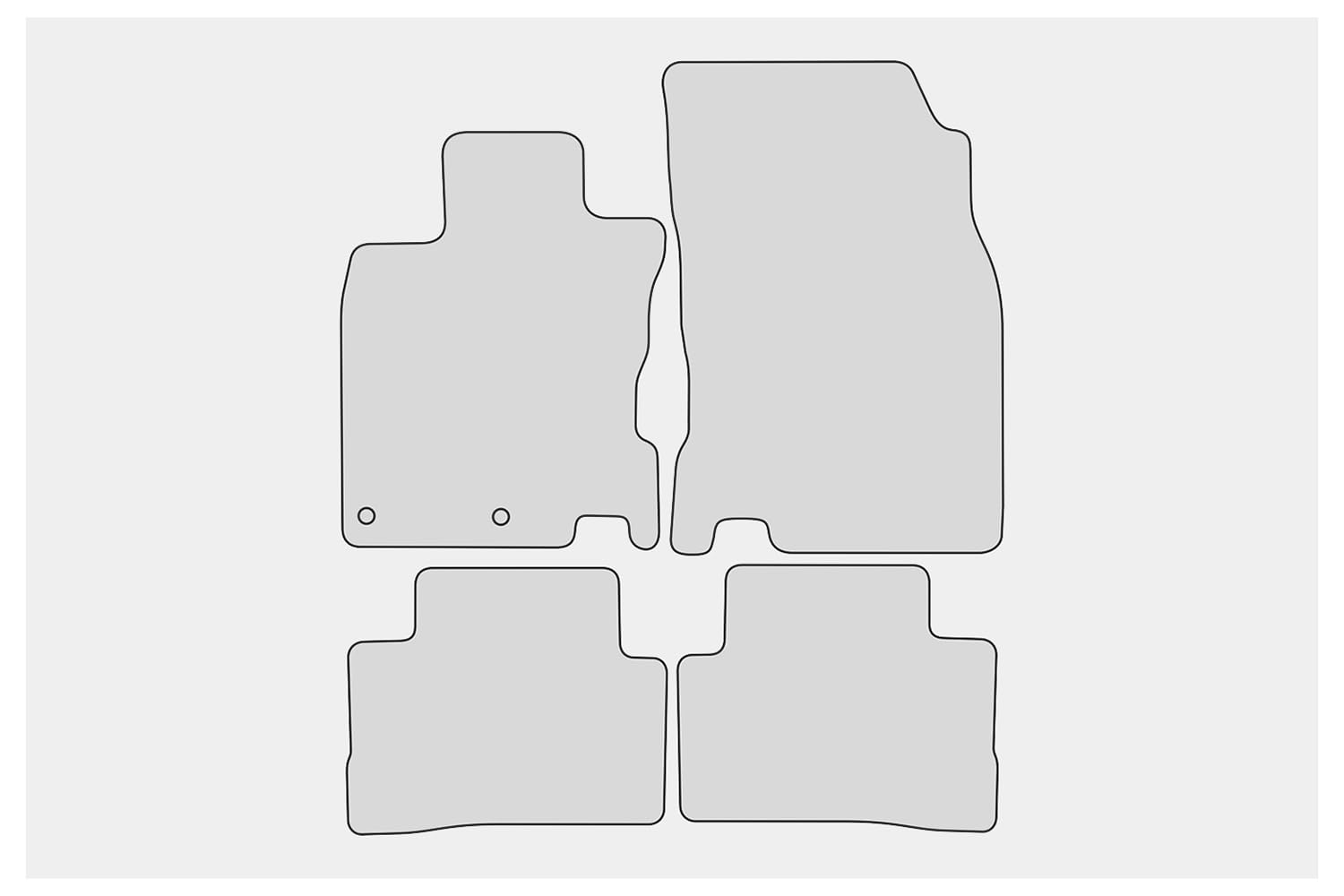teileplus24 EF146 Fußmatten Gummimatten Exclusive-line Design kompatibel mit Nissan Qashqai 2 J11 2013-2021, Naht:Silber