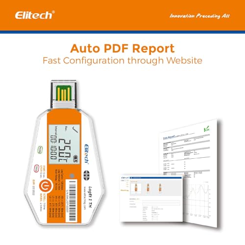 Image of Elitech WHO PQS Certificated 5 Pack 120 Days Temperature Humidity Data Logger with Light Sensor Single-Use Cold Chain Monitor (CCM) Temperature Recorder with PDF Report 16000 Points LogEt1-TH