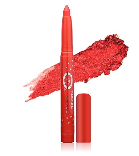 Image of FASHION COLOUR German Eyeshadow Stick Matte & Shimmer | Long Lasting, High Pigment, Blendable Eye Shadow Pencil | Built-In Sharpener | Poppy Red