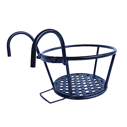 Parliky 1pieza Soporte Desmontable para De Hierro Estante Colgante para Flores Barandilla para y Jardín Negro