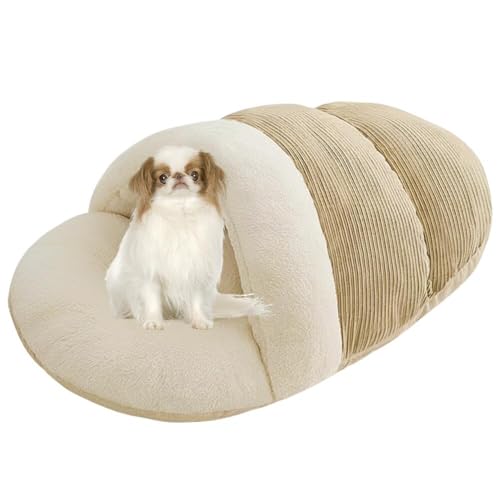 Lifetips 狆 チン ペットベッド 犬猫兼用 冬用 寝袋型 ふわふわ クッション 保温 防寒 洗える 小型犬 中型犬 室内 おしゃれ 北欧風 ソファ ハウス 快眠グッズ 抱っこ感覚 多頭飼い対応 寝具 抗菌 防臭 速乾 低アレルゲン 軽量 省スペース