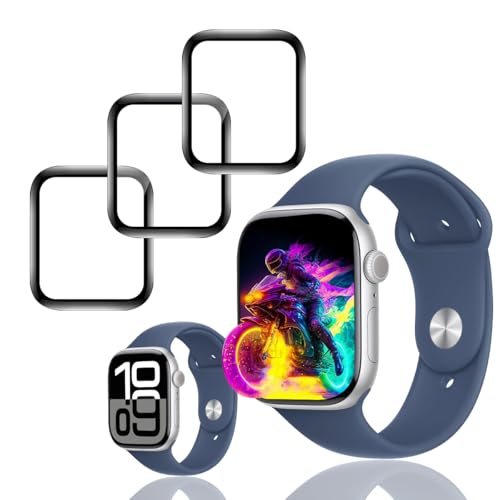 �y3���Z�b�g�z �Ή� Apple Watch Series 10 46mm �t�B���� �p �A�b�v���E�H�b�` Series 10 46mm �ی�t�B���� PET������ �Y�f�@�� 24���Ԏ����C���Z�p 3D�Ȗ� �P�[�X �J�o�[ �ϏՌ� ��U�h�~ �w��h�~ �S��