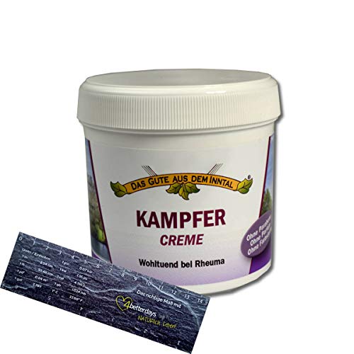 Kampfer Pflege-Balsam (200 ml) - Creme Balsam gegen Rheuma Inkl. 4betterdays Lineal aus Steinpapier - Hergestellt in Deutschland