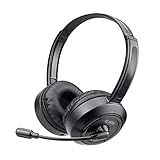 SBS Einstellbare Home-Working-Kopfhörer, mit Mikrofon, schwenkbar, für PC, Notebook, Tablet, Gaming, Smartworking, Fernunterricht, Helfer Desktop, Videokamera, kabellos oder drahtlos2, Schwarz