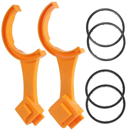 Image of TonGass (2 Pack Universal Fit RV Sewer Hose Wrench with Gaskets(2 Bayonet+2 Elbow) - Multi-Tool Fit Most 3-Inch & 4-Inch Male /Female RV Sewer Cap - Connect and Disconnect Sewer Hose Fitting - Orange