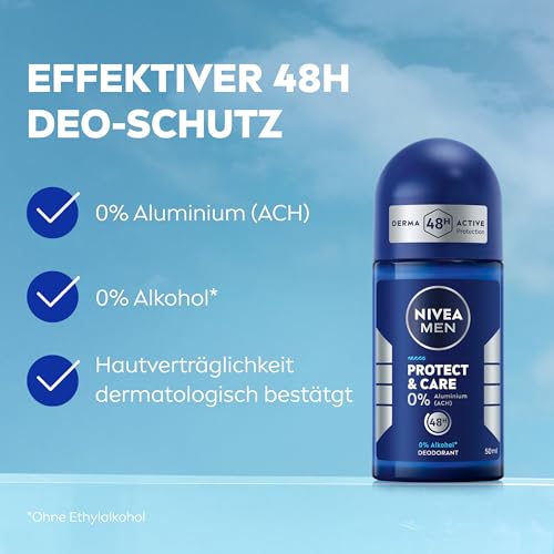 Nivea Men Protect & Care Deo Roll-On ohne Aluminium und Alkohol
