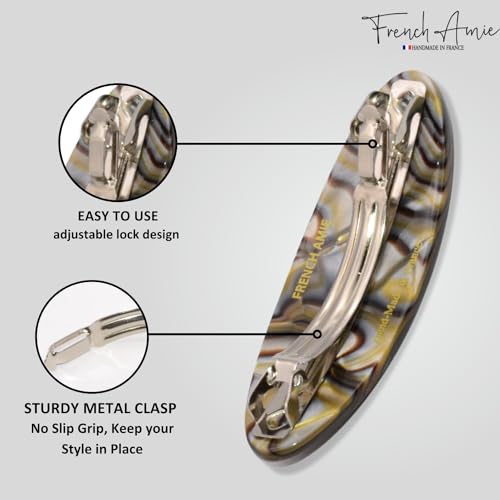 Miniconjunto oval francês Amie de 6 ônix prata cinza ópera Tóquio branco âmbar marrom marfim marfim