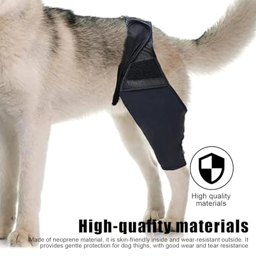 SHENGYIG XL Leckschutz für Hunde-Verstellbare Hundebandage Hinterbein (Schwarz)-Kniebandage für Hunde mit Beinschutz-Unterstützt Vorde-& Hinterbeine-Ideal bei Inkontinenz, Wunden & Gelenkproblemen