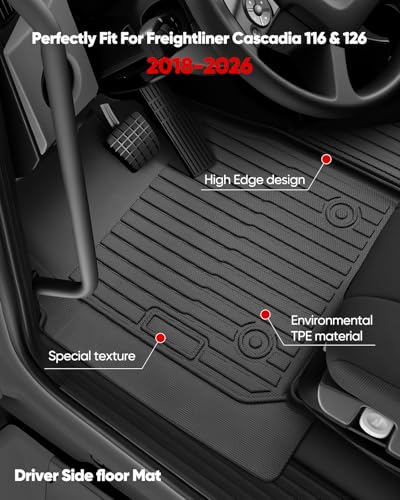 Image of TAPTES Floor Mats Cab Mats for Freightliner Cascadia 2018-2026