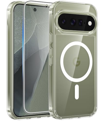 Image of FNTCASE for Google Pixel 11 Pro XL Case, Fit for Magsafe, Screen Protector | Anti Yellowing Magnetic Back, 14FT Military Grade Drop Protection, Shockproof Protective Phone Cover, Transparent