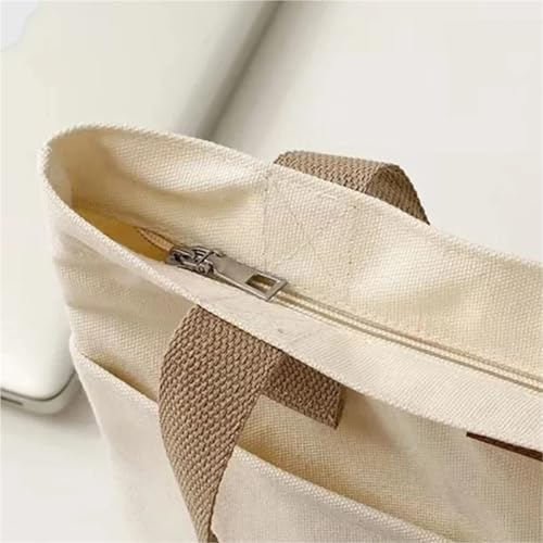 Women's Tote Bag Canvas Sewing Thread Large Advanced Sense Handbag Convenient Practical Female's Commuter Bag4