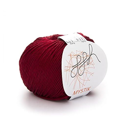ggh Mystik - 119 - Escarlata - Mezcla de algodón y viscosa - mediano - Ovillo de 50gr. - 110m - Agujas: 3,5-4,5 - tejer, ganchillo