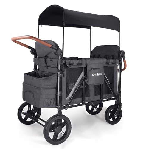 Cochildor Premium 4-Seater Wagon Stroller for Kids, All-Terrain Heavy Duty Stroller Wagon with 300lb...