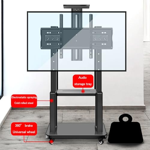 Soporte móvil para TV con ruedas ajustables, carga hasta 300 lb miniatura 5