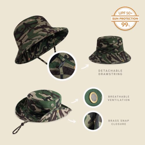 Image of Hot Summer Bucket Hat - Trendy Cotton Sun Hat for Beach, Golf, Fishing