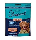 Stewart Freeze Dried Dog Food Topper, Shine, Salmon and Sweet Potato Recipe, 8 Ounce Pouch, Omega-3 for a Healthy Coat