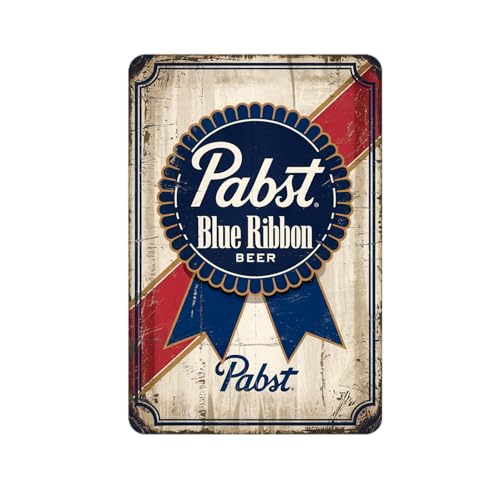 Beer Vintage Metal Sign Print, Retro Bar Pub Decor Tin Sign, Aesthetic Room Decoration for Home Bedroom Kitchen Bar Dorm Bathroom Wall Decor 8 x 12 Inch