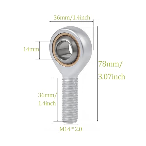 Embout roulement à rotule M14 filetage mâle extérieur pour rotule de direction - 3