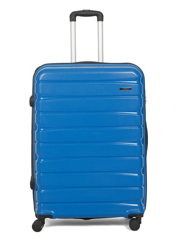 Image of Teakwood Large Check in Size 8 Wheels Trolley Bag, Hard Cabin with Zipper Closure, Adjustable Push Button & Cross Side Strap, TSA Lock System 360 Degree (Large Check in Size, Royal Blue)