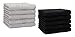 Produktbild Betz 10 Stück Gästehandtücher Premium 100% Baumwolle Gästetuch-Set 30x50 cm Farbe Silbergrau und schwarz